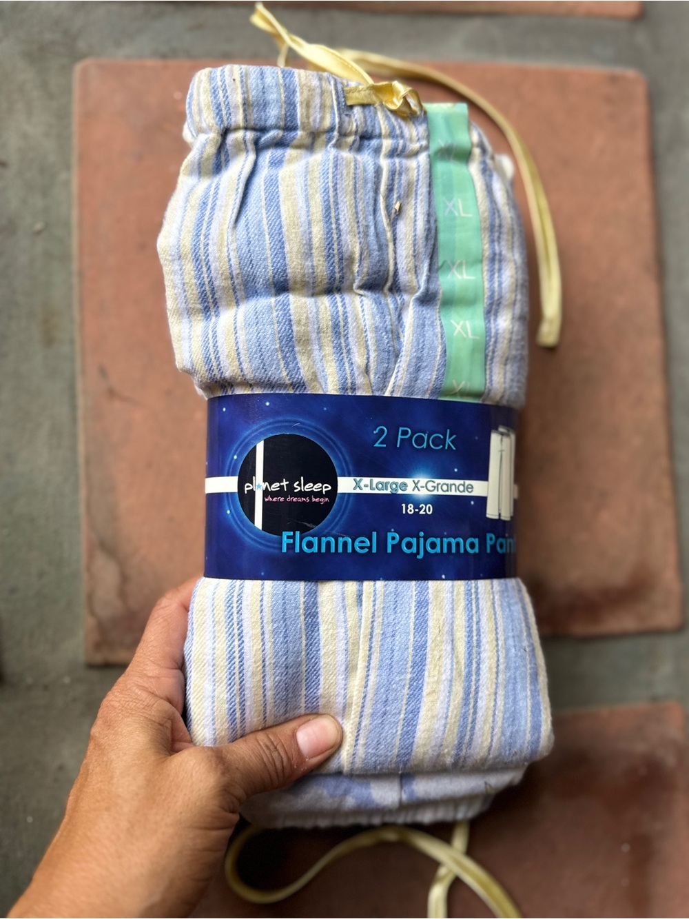 NWT Women’s Blue & Cream Flannel Pajama Pants - 2 Pack